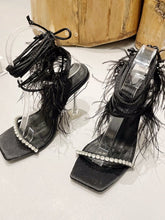 Kayla Rhinestone Feather Toe Heel